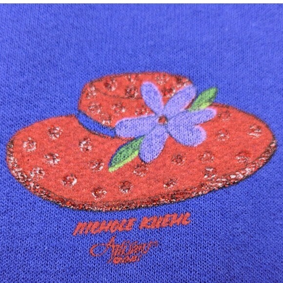 Vintage Artisans Sweatshirt All Over Print Sun Hat w/ brooch - Picture 5 of 10